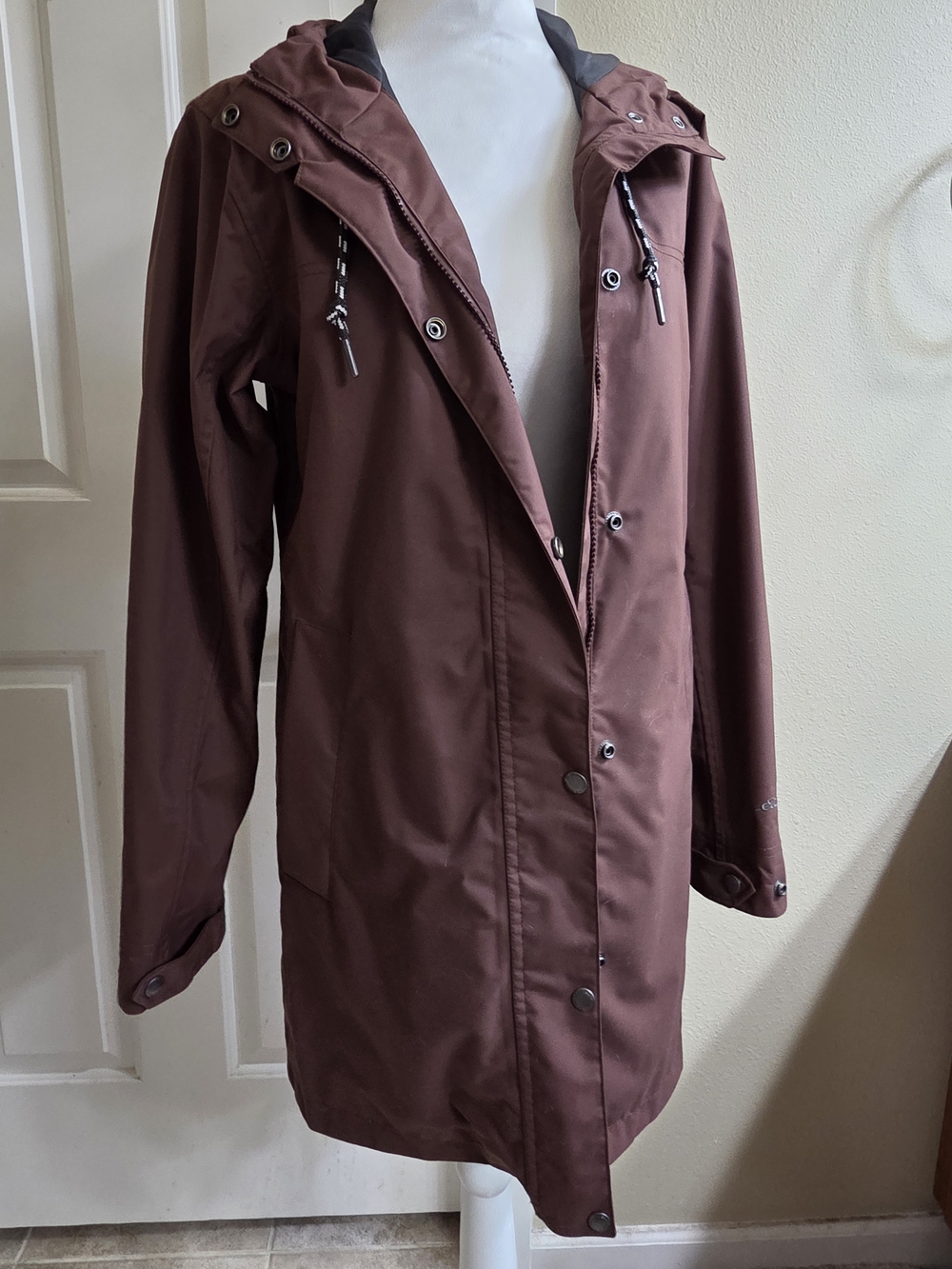 Eddie Bauer Women's Hooded Trench Coat in Deep Brown